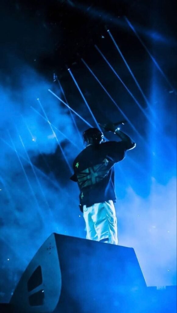 Travis Scott PFP Blue Lighting