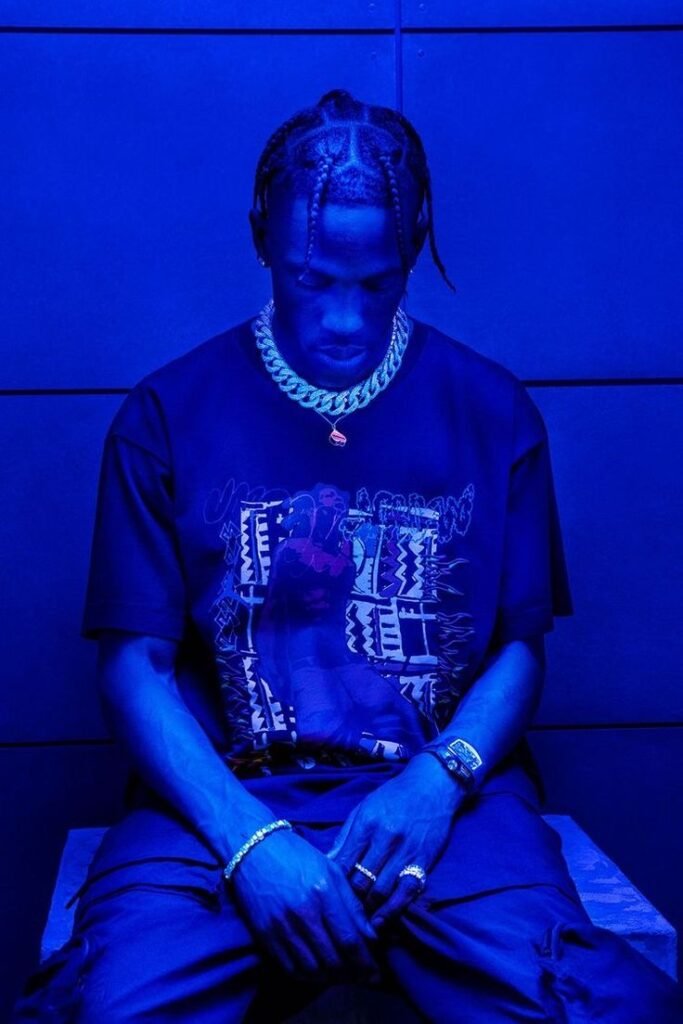 Travis Scott PFP Blue Lighting