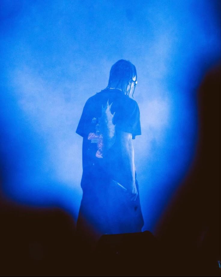 Travis Scott PFP Blue Lighting