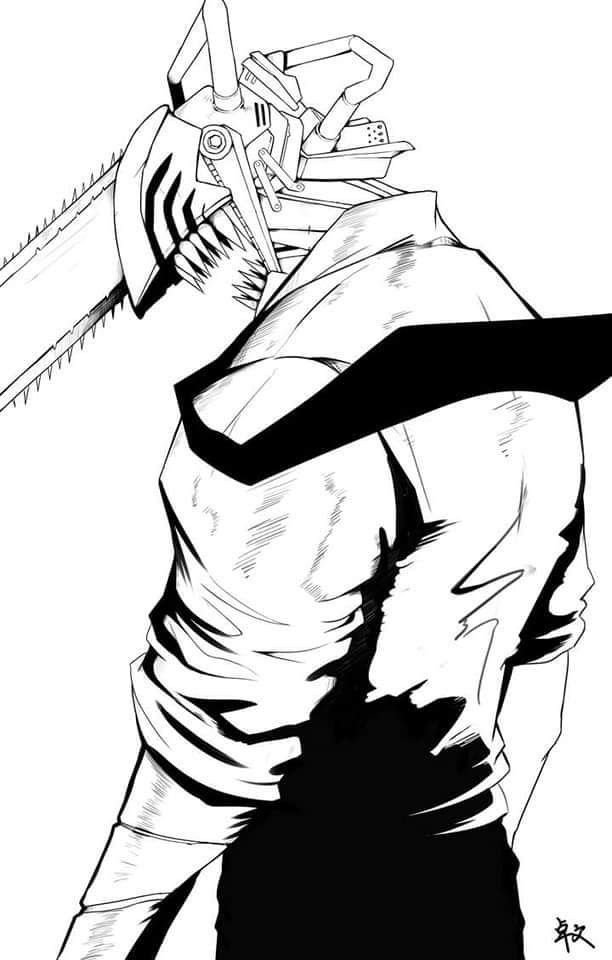 Denji PFP Black And White