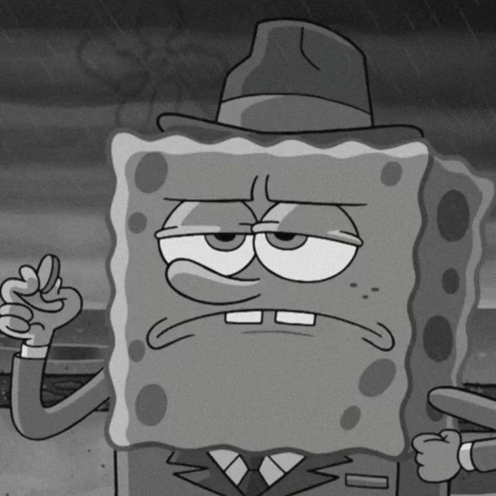 Spongebob PFP Black And White