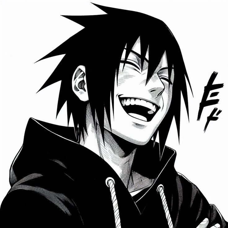 Sasuke PFP Black and White