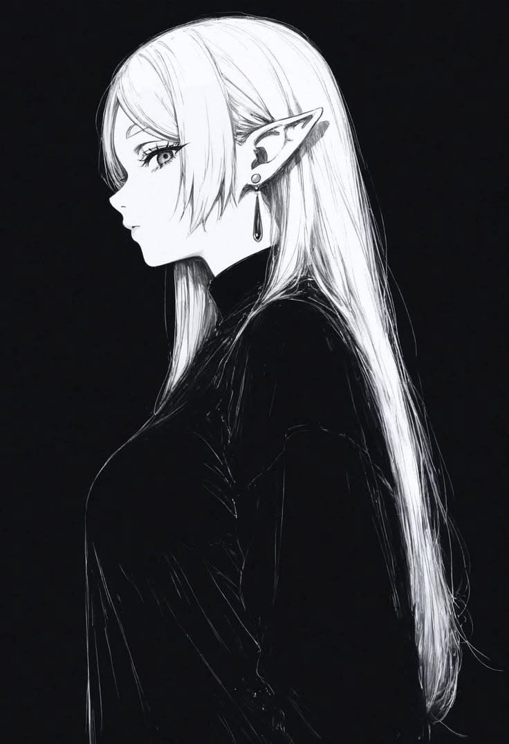 frieren pfp black and white