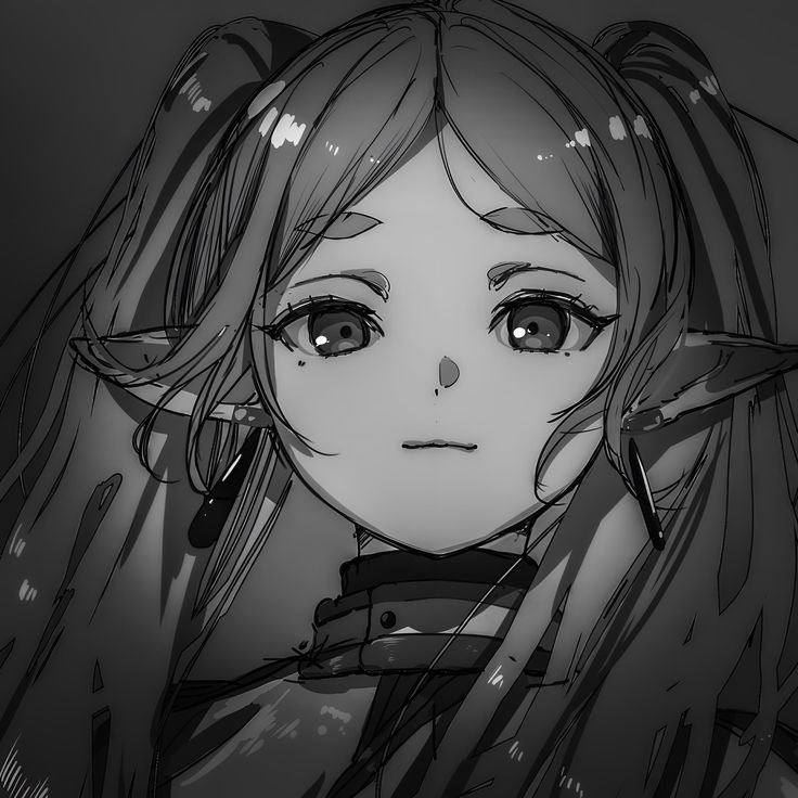 frieren pfp black and white