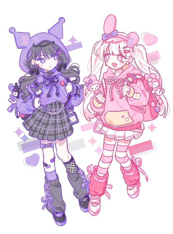 kuromi and cinnamoroll pfp