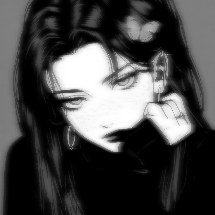 Discord Girl PFP Black And White