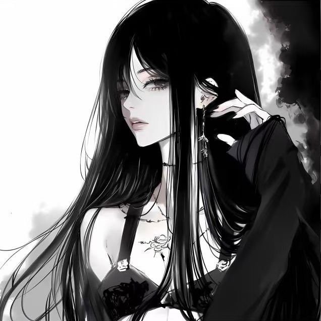 Egirl PFP Black And White