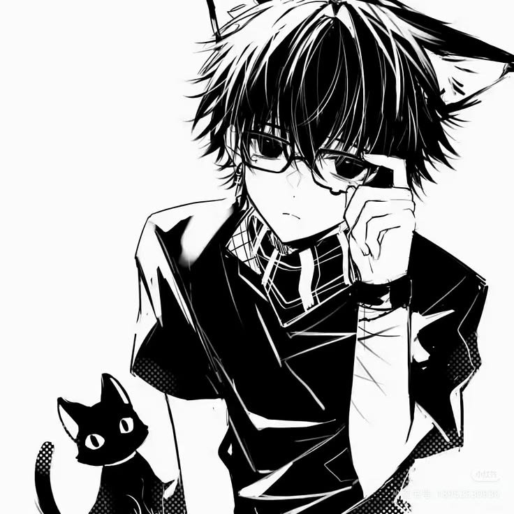 Femboy PFP Black And White