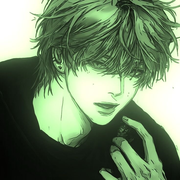 Green PFP Black And White