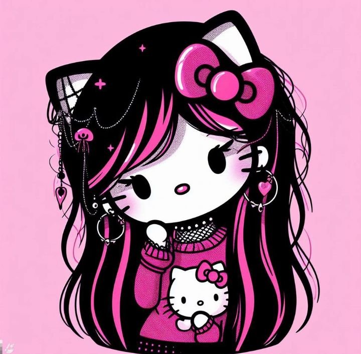Hello Kitty Goth PFP