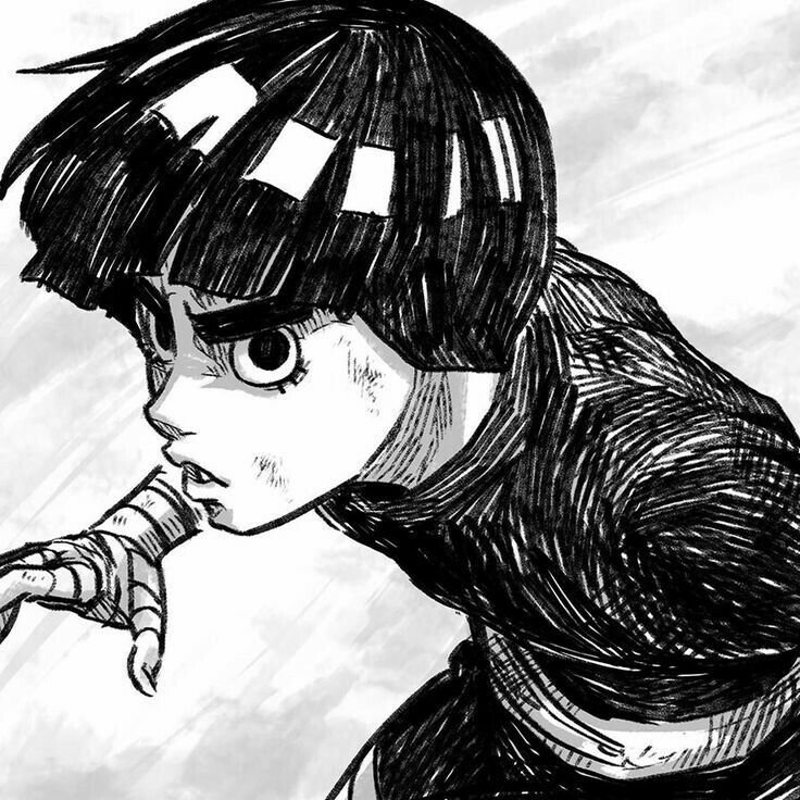 Rock Lee PFP Black And White